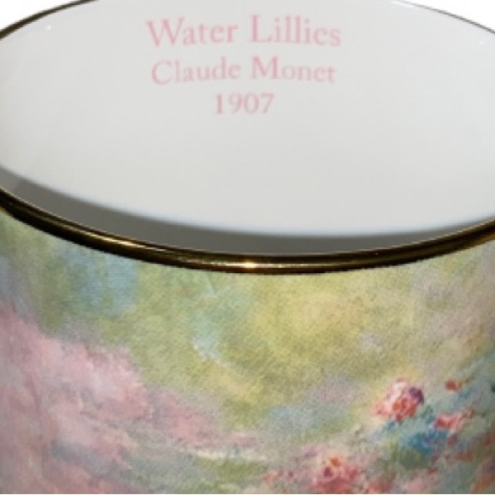 Claude Monet Impressionist Ceramic Mugs with Gold Handle - Pastel Floral - Picture 2 of 4